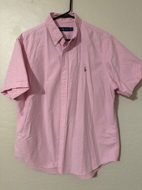 Ralph Lauren Light Pink Short-Sleeve Button-Down Oxford Shirt